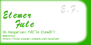 elemer fule business card